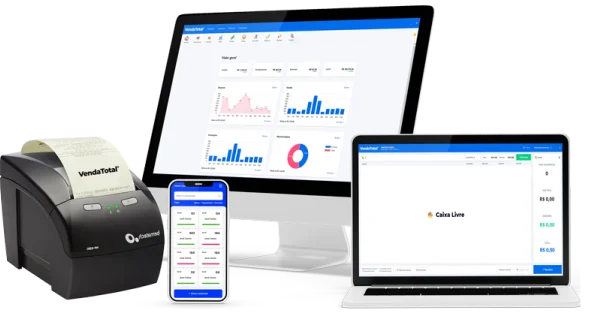 Sistema FAST PDV com impressora e aplicativo do garçom